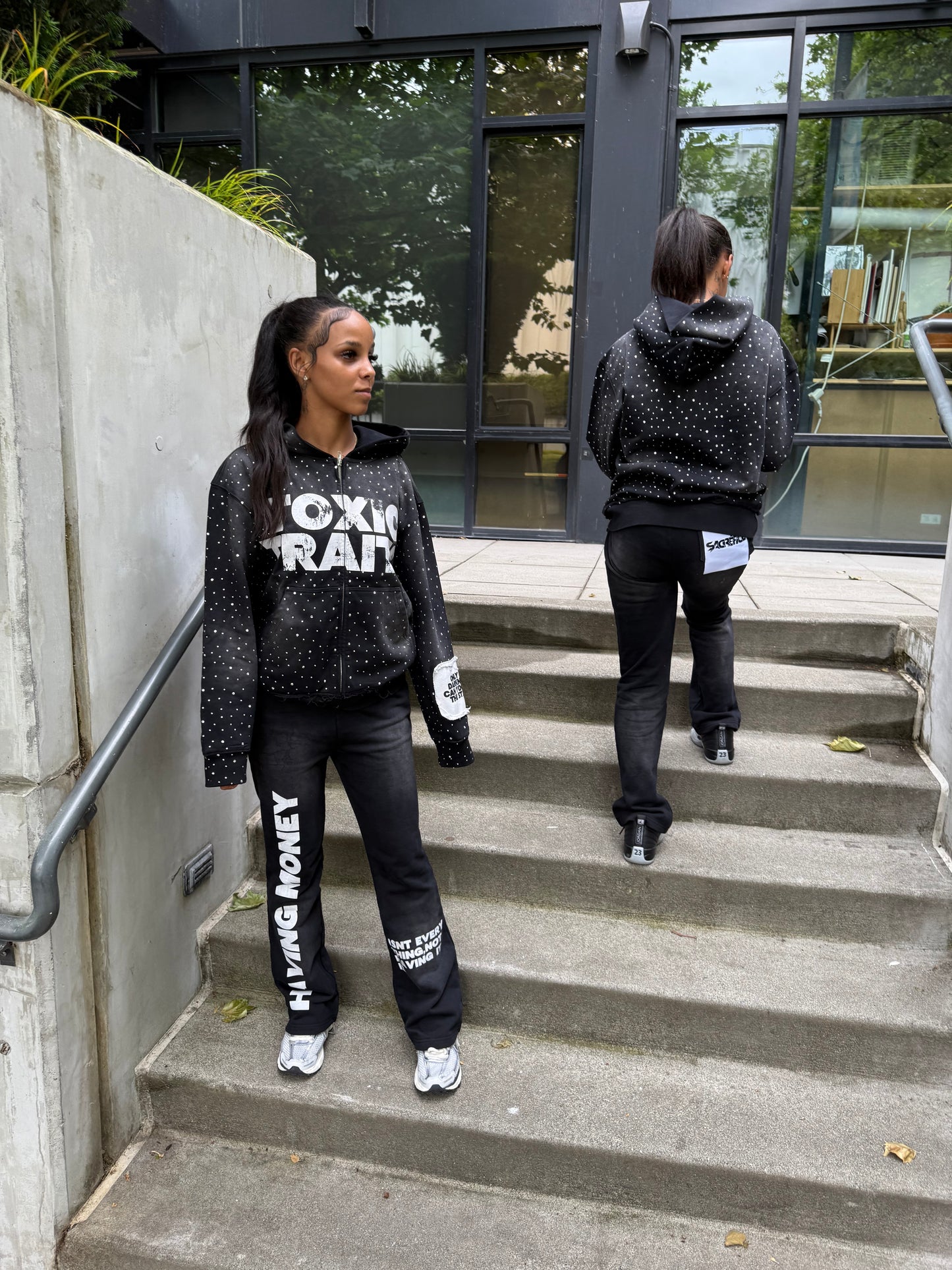 “MONEY ISN’T EVERYTHING” FLARE PANTS